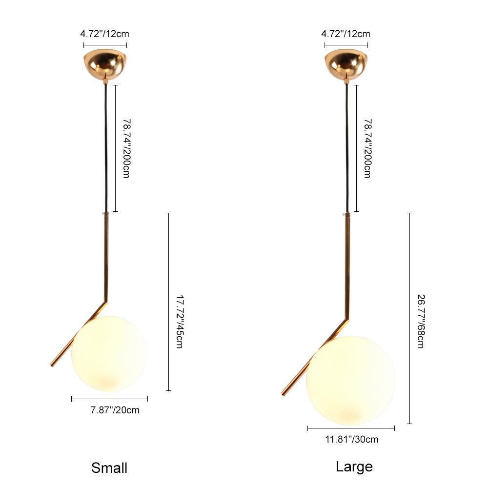 Modern Glass Globe Pendant Light: Adjustable, Dimmable, Gold & Nickel Finishes
