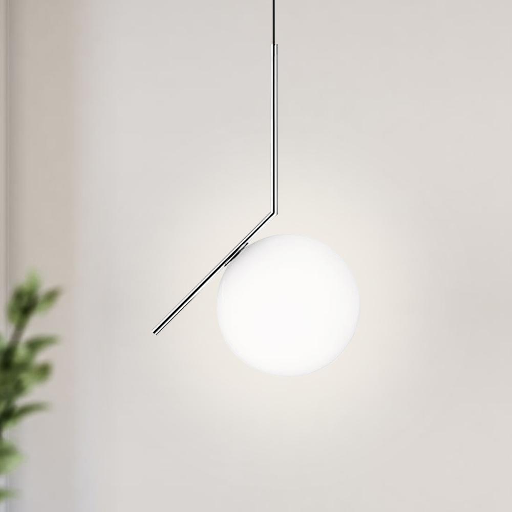 Modern Glass Globe Pendant Light: Adjustable, Dimmable, Gold & Nickel Finishes