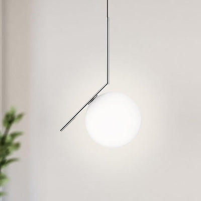 Modern Glass Globe Pendant Light: Adjustable, Dimmable, Gold & Nickel Finishes