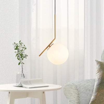 Modern Glass Globe Pendant Light: Adjustable, Dimmable, Gold & Nickel Finishes