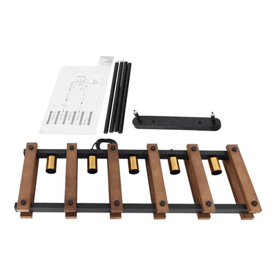 Contemporary Industrial Wood Linear Pendant Light, Five Bulb Kitchen Island Fixture