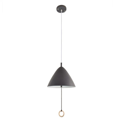Modern Cone Shade Metal Hanging Pendant Light with Adjustable Pull String Switch