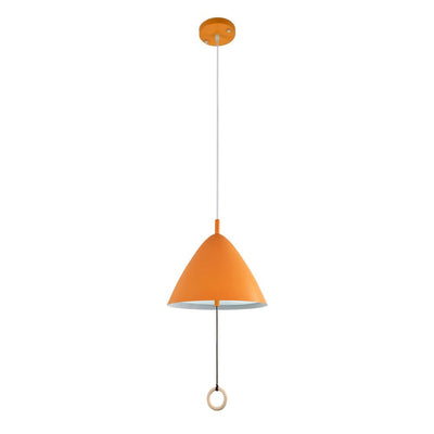 Modern Cone Shade Metal Hanging Pendant Light with Adjustable Pull String Switch