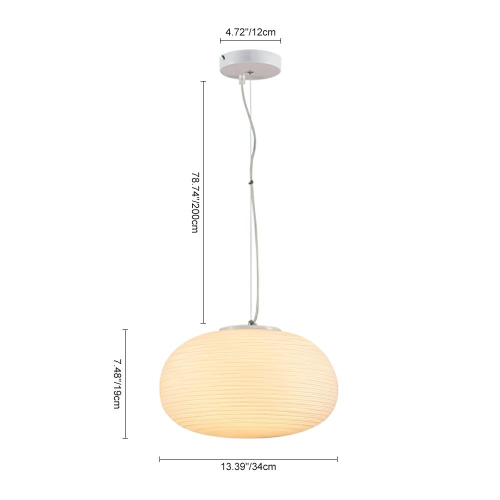 Sleek White Ribbed Glass Lantern Pendant Light, Adjustable Height, UL Listed