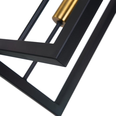 Modern Square Metal Linear Pendant Lighting Fixture, Black Finish, 4-Light E26