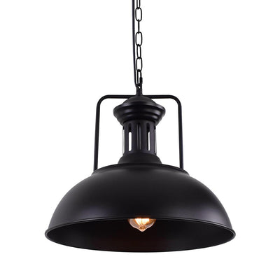 Rustic Metal Dome Hanging Pendant Light, Adjustable Chain, Industrial Farmhouse Style