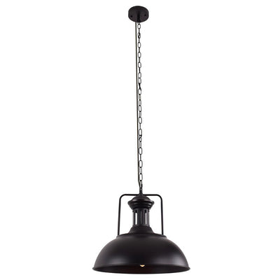 Rustic Metal Dome Hanging Pendant Light, Adjustable Chain, Industrial Farmhouse Style