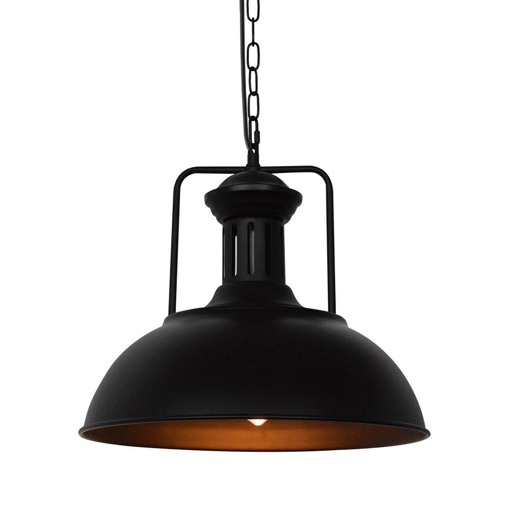Rustic Metal Dome Hanging Pendant Light, Adjustable Chain, Industrial Farmhouse Style
