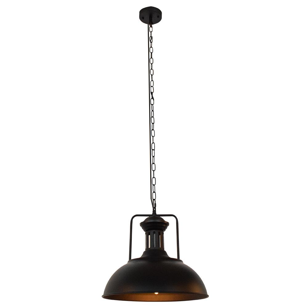 Rustic Metal Dome Hanging Pendant Light, Adjustable Chain, Industrial Farmhouse Style