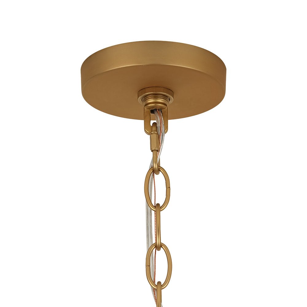 Modern Clear Leaves Glass Pendant Light, 1-Light Barrel Dimmable Brass Fixture