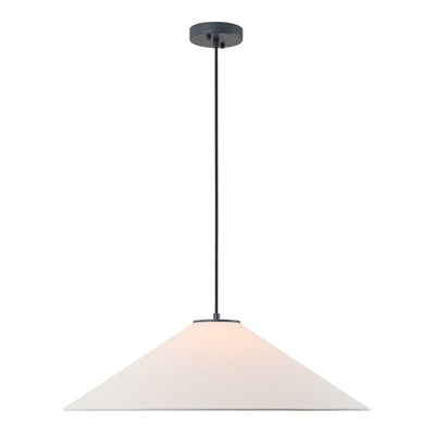 Elegant Modern Linen Shade Single Pendant Light, Dimmable, Height Adjustable Design