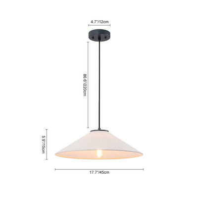Elegant Modern Linen Shade Single Pendant Light, Dimmable, Height Adjustable Design