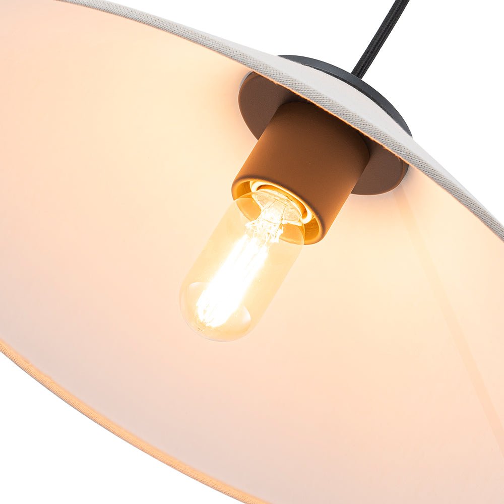 Elegant Modern Linen Shade Single Pendant Light, Dimmable, Height Adjustable Design