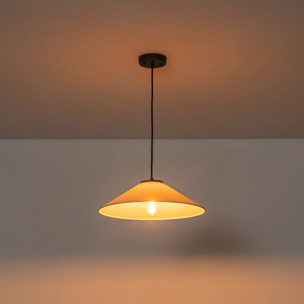 Elegant Modern Linen Shade Single Pendant Light, Dimmable, Height Adjustable Design