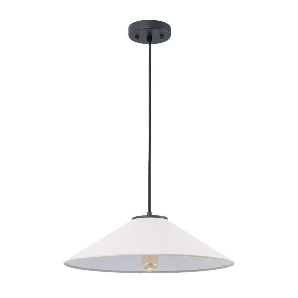 Elegant Modern Linen Shade Single Pendant Light, Dimmable, Height Adjustable Design