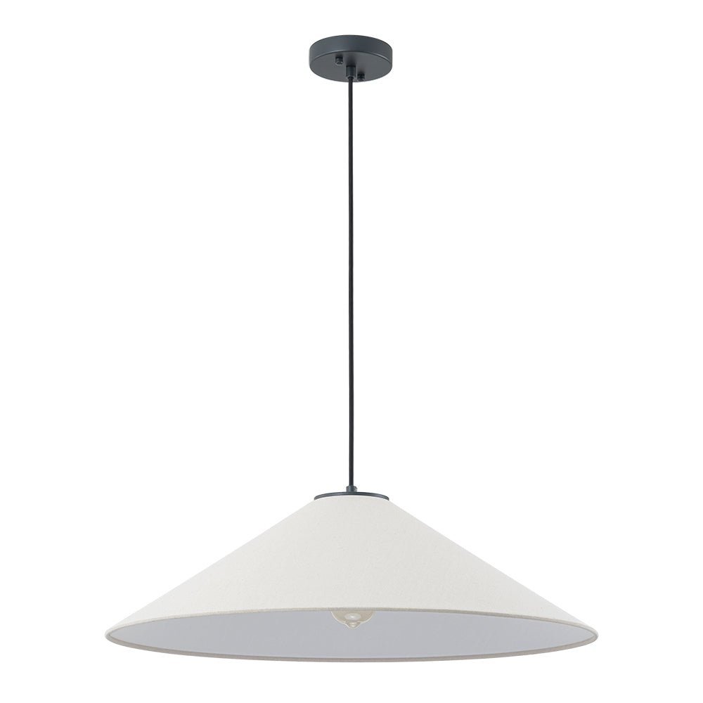 Elegant Modern Linen Shade Single Pendant Light, Dimmable, Height Adjustable Design