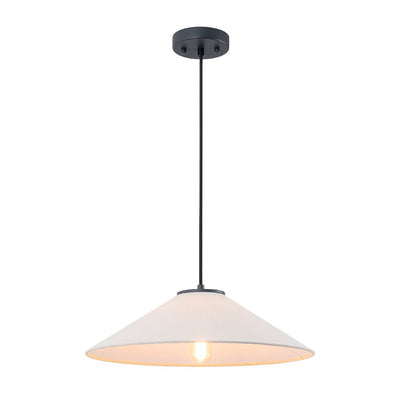 Elegant Modern Linen Shade Single Pendant Light, Dimmable, Height Adjustable Design