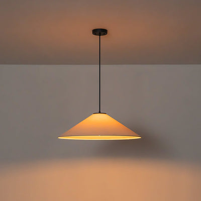 Elegant Modern Linen Shade Single Pendant Light, Dimmable, Height Adjustable Design