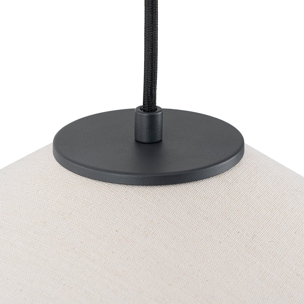 Elegant Modern Linen Shade Single Pendant Light, Dimmable, Height Adjustable Design