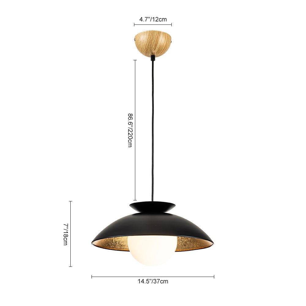Elegant Nordic Gold Leaf Dome Pendant Light, Adjustable, Sloped Ceiling Compatible
