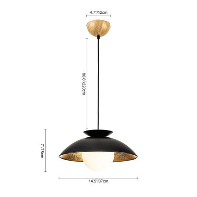 Elegant Nordic Gold Leaf Dome Pendant Light, Adjustable, Sloped Ceiling Compatible
