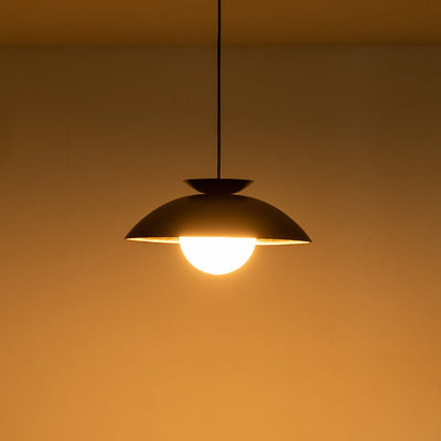 Modern Nordic Gold Leaf Dome Pendant Light with Adjustable Cord for Sloped Ceilings