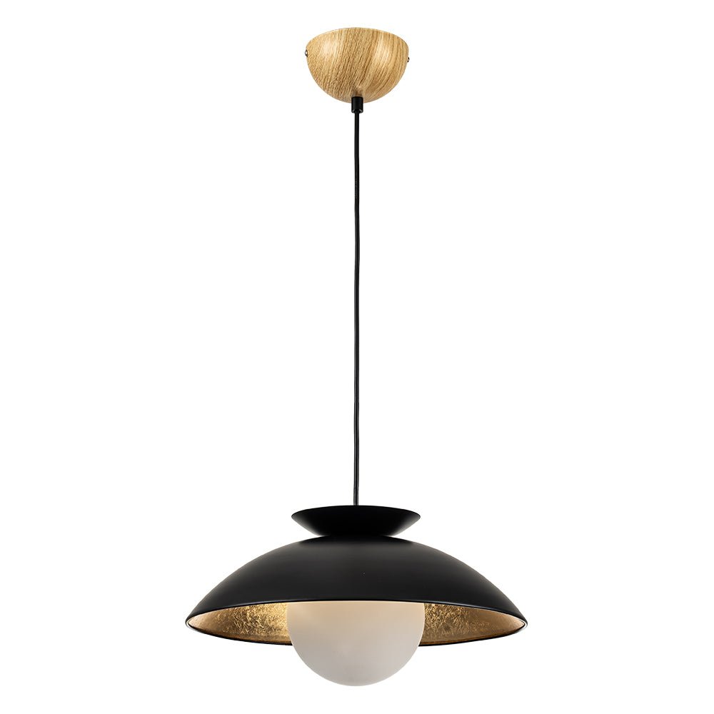 Elegant Nordic Gold Leaf Dome Pendant Light, Adjustable, Sloped Ceiling Compatible