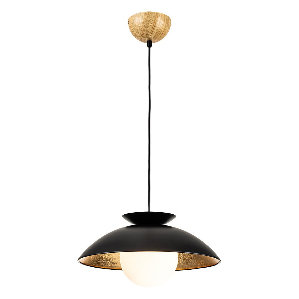 Elegant Nordic Gold Leaf Dome Pendant Light, Adjustable, Sloped Ceiling Compatible