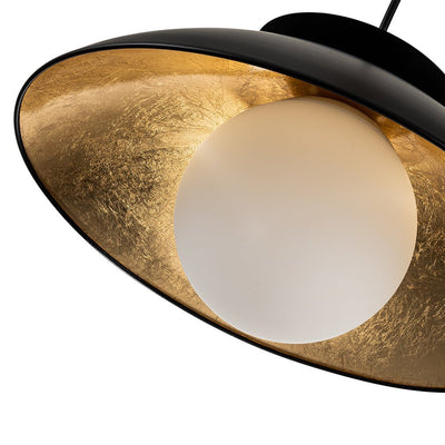 Elegant Nordic Gold Leaf Dome Pendant Light, Adjustable, Sloped Ceiling Compatible