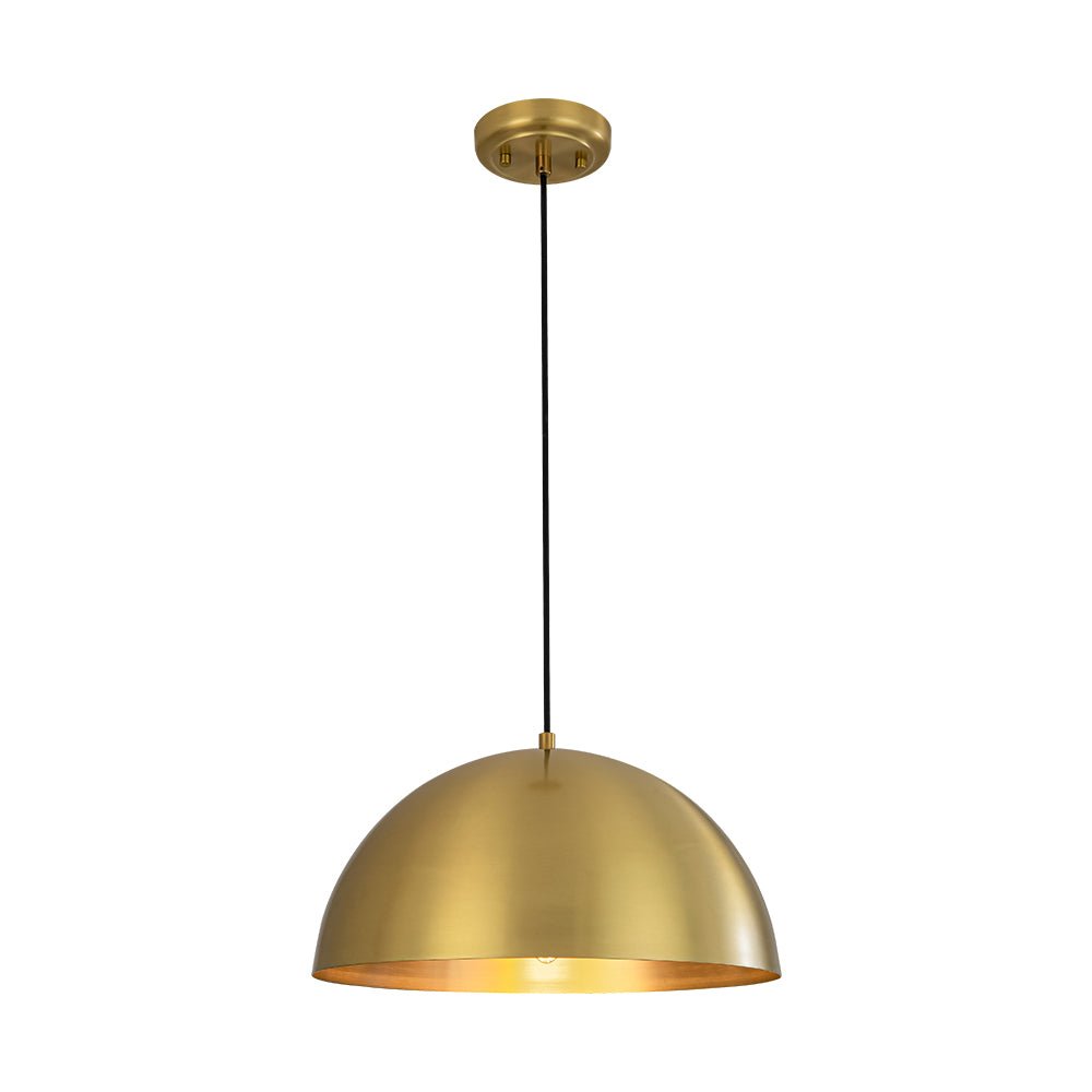Oversized Antiqued Brass Single Dome Pendant Light Fixture for Modern Homes