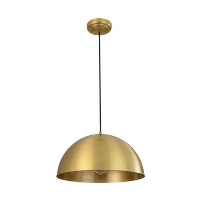 Oversized Antiqued Brass Single Dome Pendant Light Fixture for Modern Homes