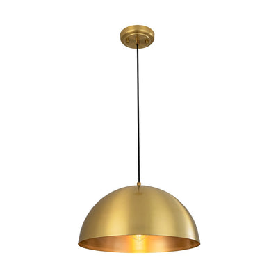 Oversized Antiqued Brass Single Dome Pendant Light Fixture for Modern Homes