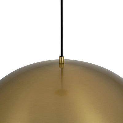 Oversized Antiqued Brass Single Dome Pendant Light Fixture for Modern Homes