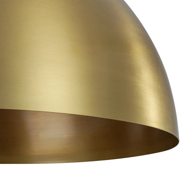 Oversized Antiqued Brass Single Dome Pendant Light Fixture for Modern Homes