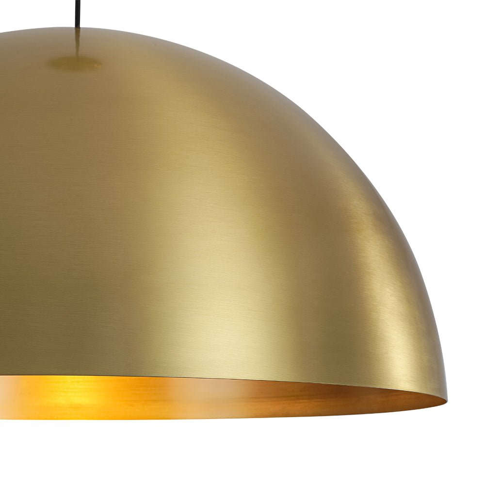Oversized Antiqued Brass Single Dome Pendant Light Fixture for Modern Homes