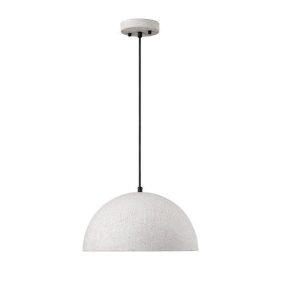 Distressed White Metal Dome Pendant Light for Kitchen Island, Height Adjustable