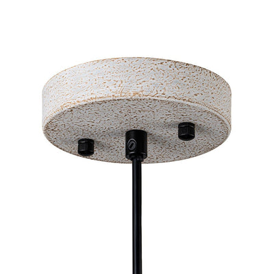 Distressed White Metal Dome Pendant Light for Kitchen Island, Height Adjustable