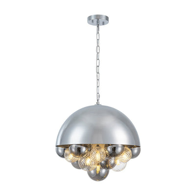 Modern 10-Light Cluster Glass Globe Dome Pendant for Contemporary Interiors