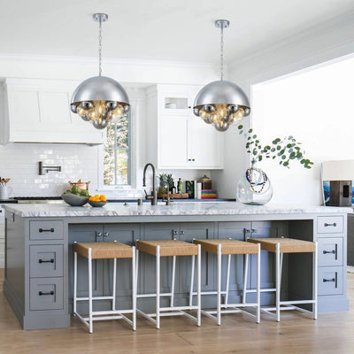 Modern 10-Light Cluster Glass Globe Dome Pendant for Contemporary Interiors