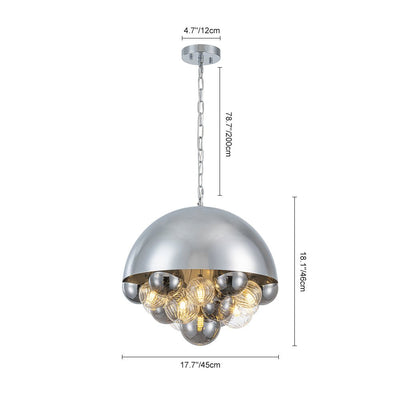 Modern 10-Light Cluster Glass Globe Dome Pendant for Contemporary Interiors