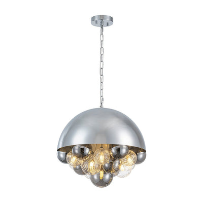 Modern 10-Light Cluster Glass Globe Dome Pendant for Contemporary Interiors