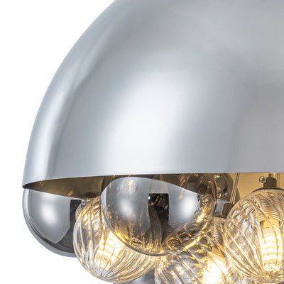 Modern 10-Light Cluster Glass Globe Dome Pendant for Contemporary Interiors