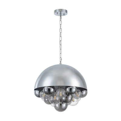 Modern 10-Light Cluster Glass Globe Dome Pendant for Contemporary Interiors