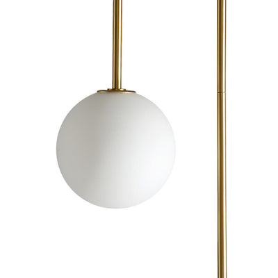 2-Light Mid-Century Modern Hanging Glass Globe Pendant Fixture Brass Black