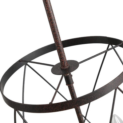 Rustic Black Drum Pendant Chandelier, 3-Light Farmhouse Industrial Ceiling Fixture