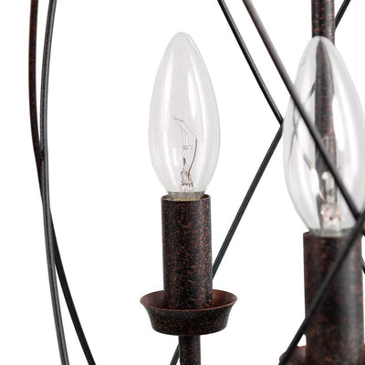 Rustic Black Drum Pendant Chandelier, 3-Light Farmhouse Industrial Ceiling Fixture