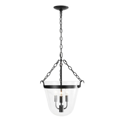 Farmhouse Style 3-Light Clear Urn Glass Lantern Pendant Fixture