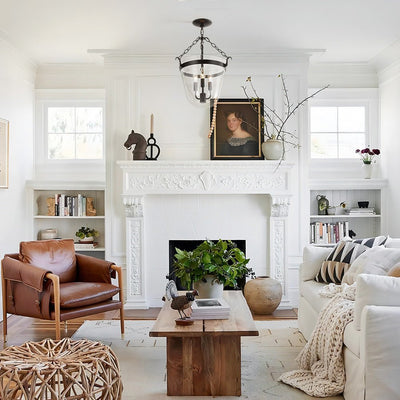 Farmhouse Style 3-Light Clear Urn Glass Lantern Pendant Fixture