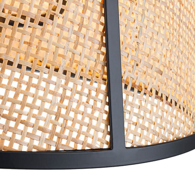 Natural Woven Bamboo 3-Light Farmhouse Conical Pendant Light Fixture, Dimmable
