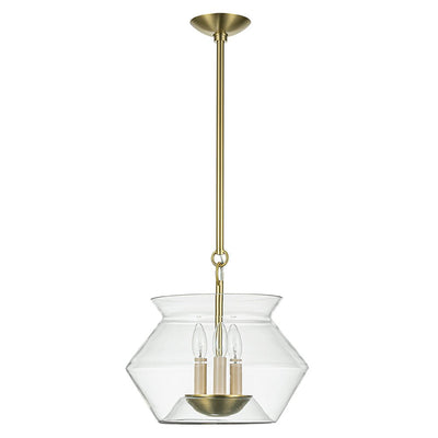 Elegant 3-Light Modern Brass Kitchen Island Pendant Dimmable Clear Glass Pot Shades